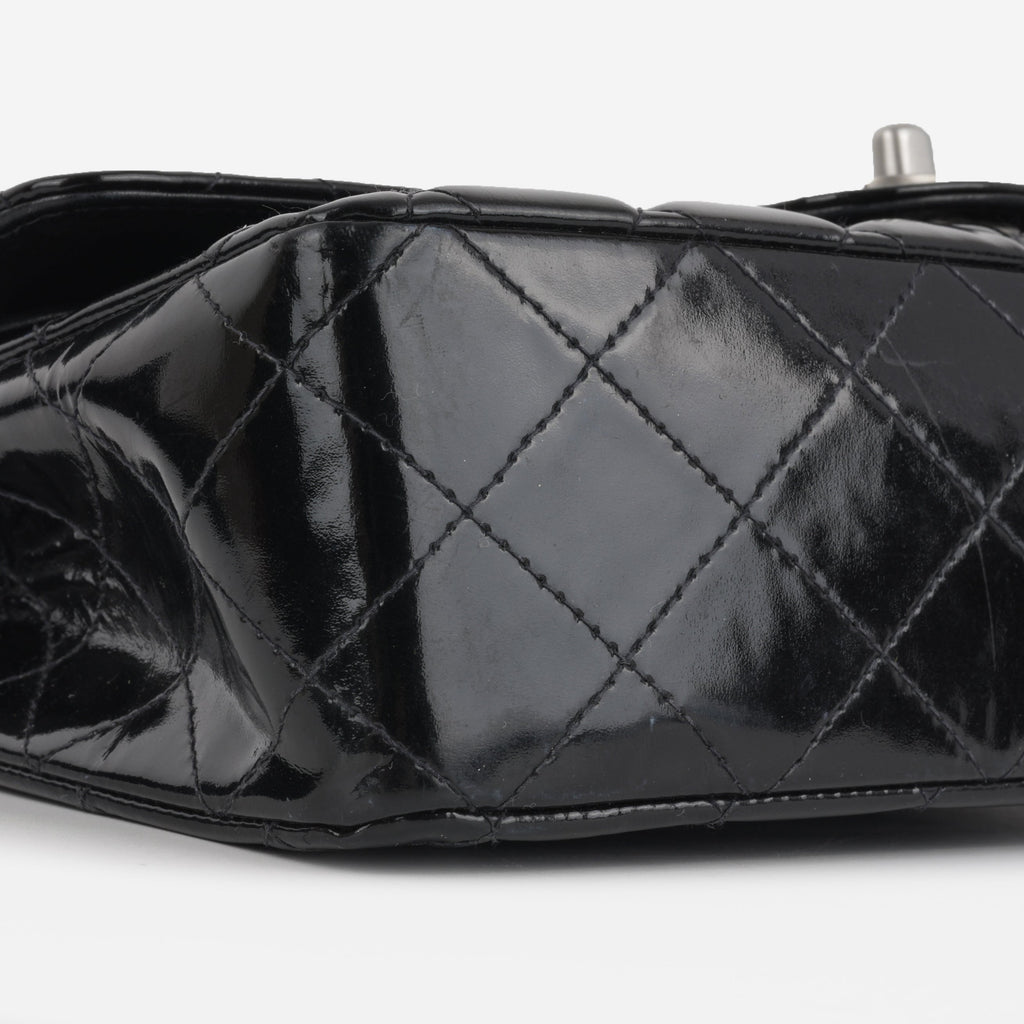 Chanel Medium Classic Flap - Black Patent | Silver hardware