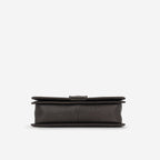 Chanel New Medium Boy Bag - Dark Brown Chevron | Ruthenium Hardware