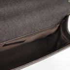 Chanel New Medium Boy Bag - Dark Brown Chevron | Ruthenium Hardware