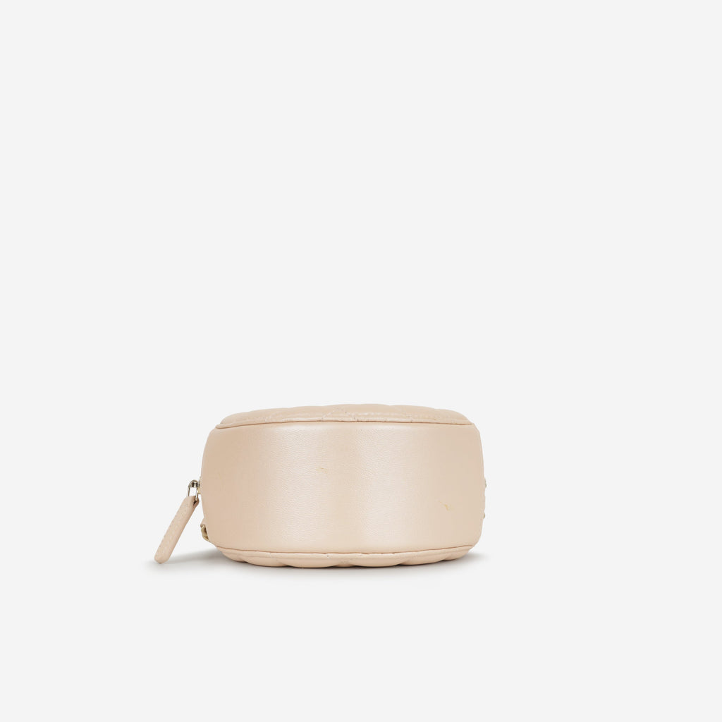 Chanel Pearl CC Round Clutch - Iridescent Pink Lambskin | Champagne Gold Hardware