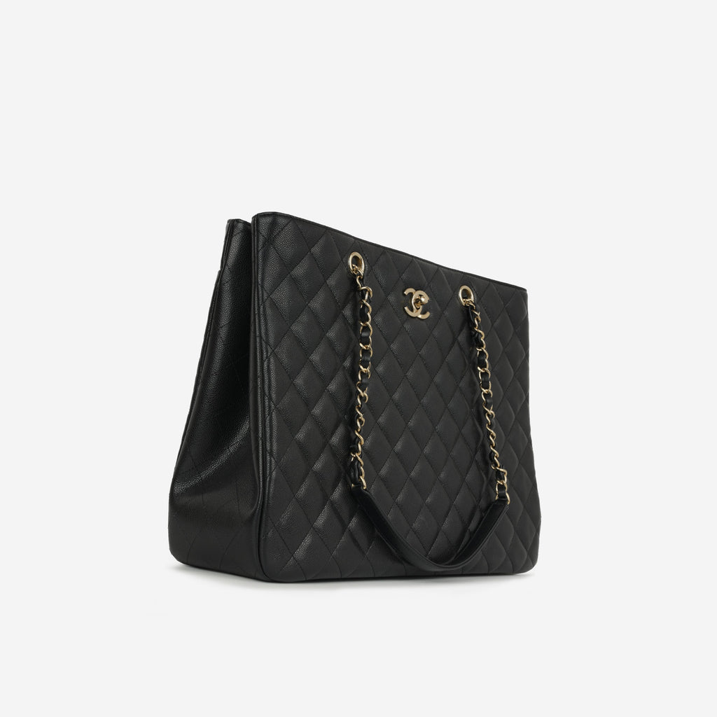 Chanel Timeless CC Shopping Tote - Black Caviar | Champagne Gold Hardware