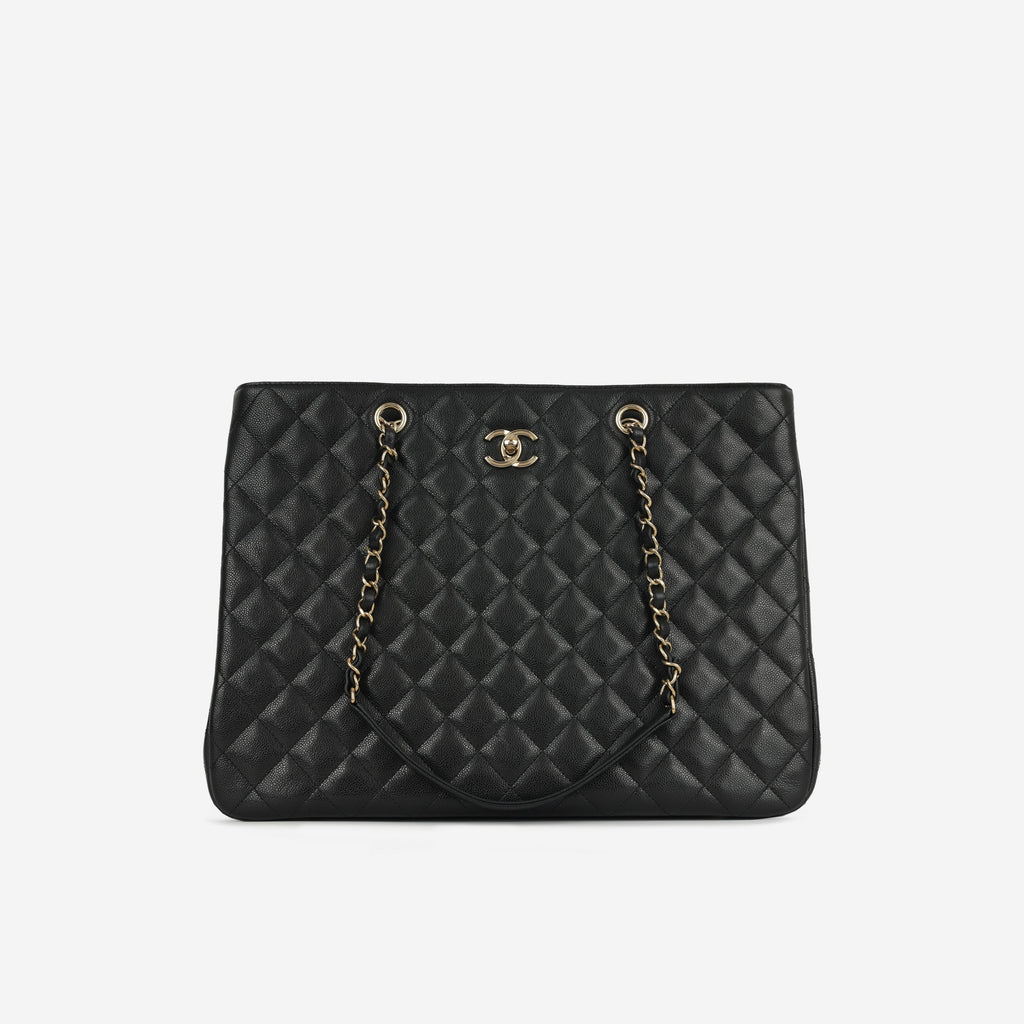 Chanel Timeless CC Shopping Tote - Black Caviar | Champagne Gold Hardware