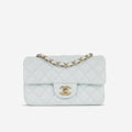 Chanel Mini Rectangular - Baby Blue Lambskin | Champagne Gold Hardware