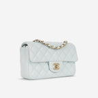 Chanel Mini Rectangular - Baby Blue Lambskin | Champagne Gold Hardware