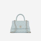 Chanel Small Coco Handle - Tiffany Blue Caviar | Champagne Gold Hardware