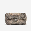 Chanel 20c Seasonal Jumbo Flap - Rose Clair / Black Denimpression  | Silver Hardware