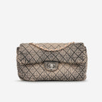 Chanel 20c Seasonal Jumbo Flap - Rose Clair / Black Denimpression  | Silver Hardware