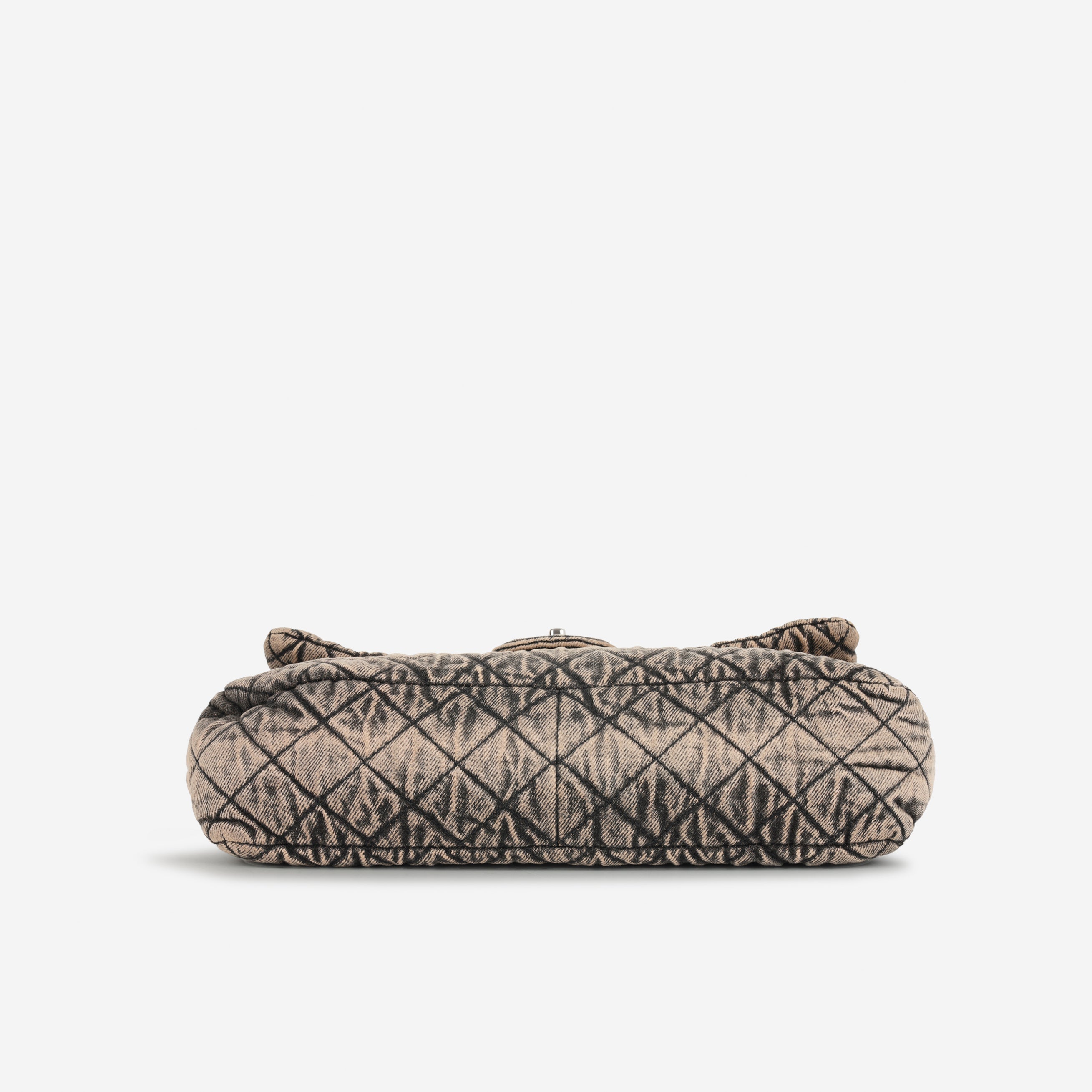 Chanel 20c Seasonal Jumbo Flap - Rose Clair / Black Denimpression  | Silver Hardware
