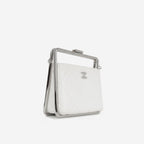Chanel Convertible Clutch Satchel - White Lambskin | Silver Hardware