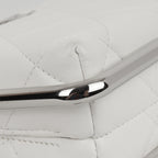 Chanel Convertible Clutch Satchel - White Lambskin | Silver Hardware