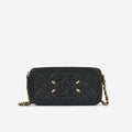 Chanel CC Filigree Clutch on Chain - Black Caviar | Gold Hardware