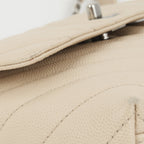Chanel Small Coco Handle - Beige Chevron Caviar | Ruthenium Hardware
