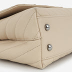 Chanel Small Coco Handle - Beige Chevron Caviar | Ruthenium Hardware