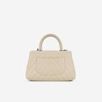 Chanel Small Coco Handle - Beige Chevron Caviar | Ruthenium Hardware