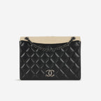 Chanel Quilted Ballerine Flap - Black/Beige Lambskin | Ruthenium Hardware
