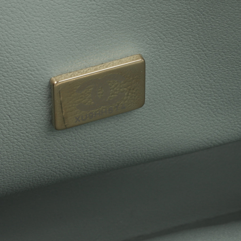 Chanel Small Classic Flap - Sage Green Caviar | Champagne Gold Hardware