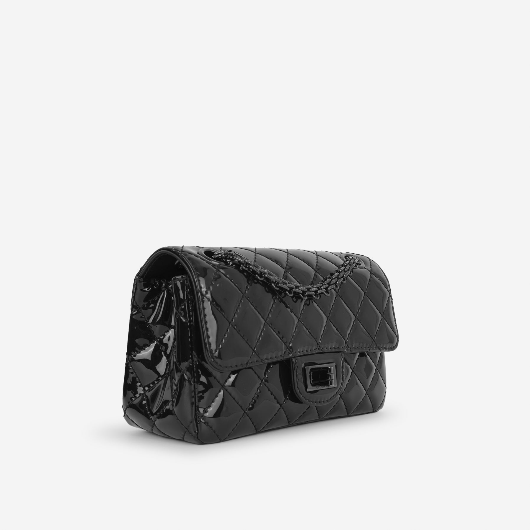Chanel 2.55 Reissue 224 So Black  - Black Patent | Black Hardware
