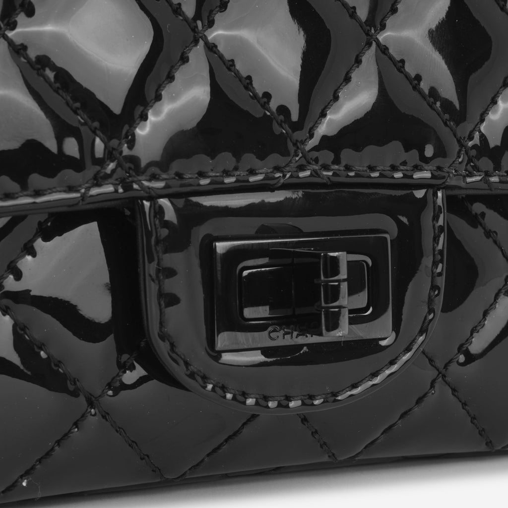 Chanel 2.55 Reissue 224 So Black  - Black Patent | Black Hardware