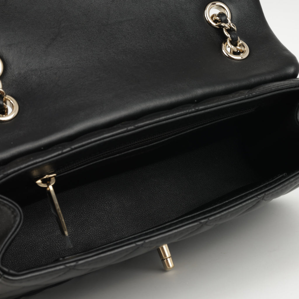 Chanel 25S Classic Flap Bag - Black Lambskin | Champagne Gold Hardware