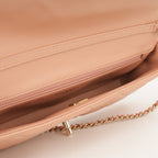 Chanel Pearl East West Flap Bag - Peach Lambskin | Champagne Gold Hardware