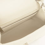 Chanel Mini Square - Ivory Chevron Lambskin | Silver Hardware