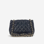 Chanel Mini Flap Rectangular - Navy Lambskin | Champagne Gold Hardware