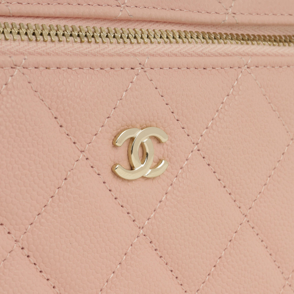 Chanel Top Handle Vanity With Chain - Pink Caviar | Champagne Gold Hardware