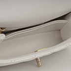 Chanel Small Coco Handle - White Caviar | Champagne Gold Hardware