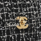 Chanel Small Kelly Re-Edition - Black/White Tweed | Gold Hardware