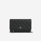 Chanel Classic Wallet on Chain - Black Lambskin | Silver Hardware