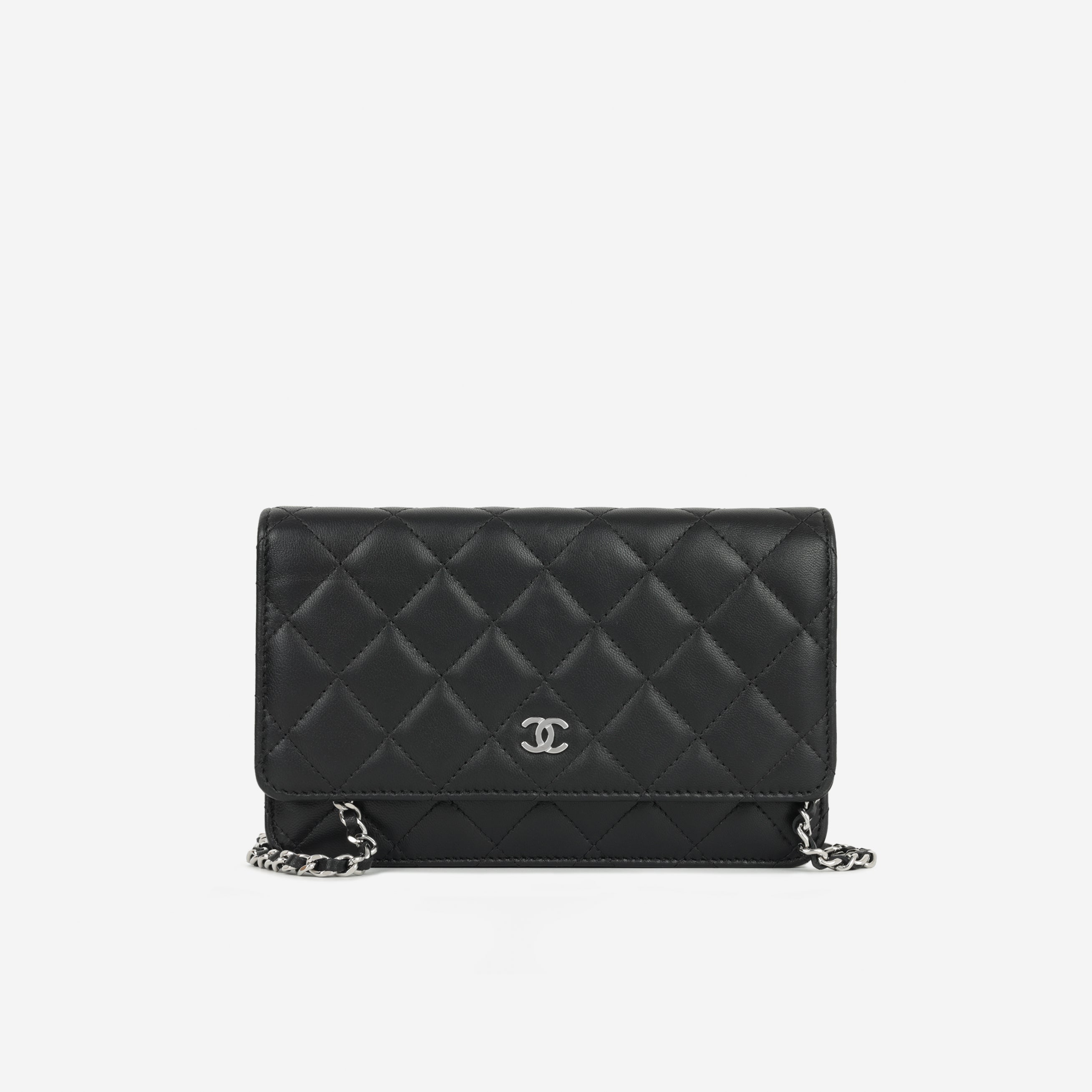 Chanel Classic Wallet on Chain - Black Lambskin | Silver Hardware