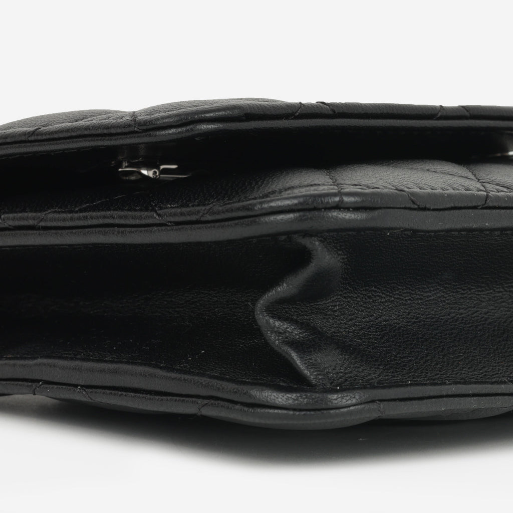 Chanel Classic Wallet on Chain - Black Lambskin | Silver Hardware
