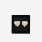 Chanel CC Heart Shape Earrings- Pearl / Champagne Gold