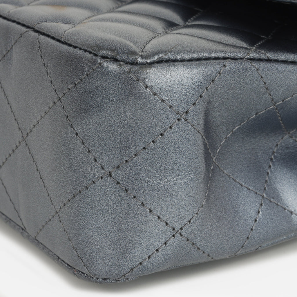 Chanel Small Classic Flap - Blue Metallic Calfskin | Gold Hardware