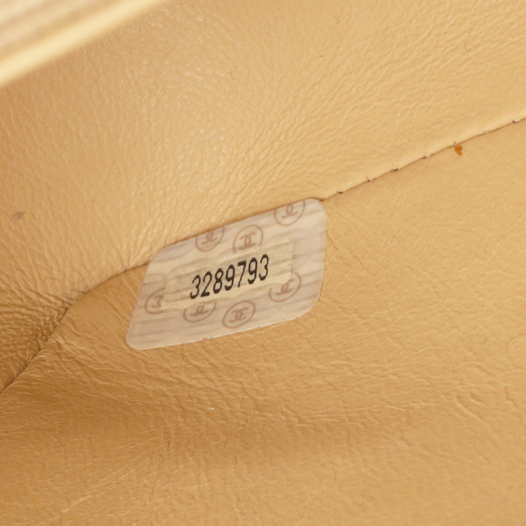 Chanel Vintage Square Chevron Flap - Beige Lambskin | Gold Hardware