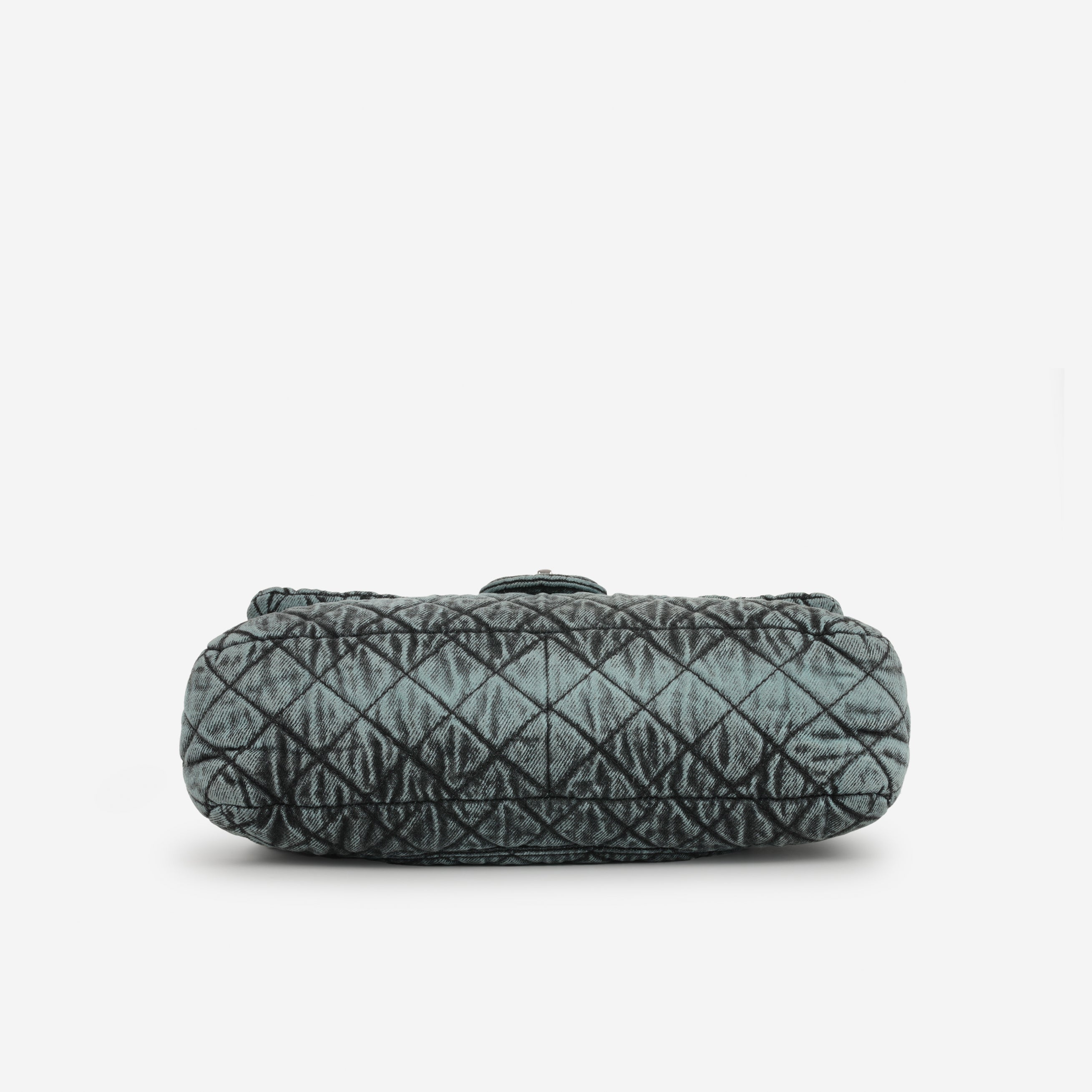 Chanel 20c Seasonal Jumbo Flap - Teal / Black Denimpression  | Silver Hardware