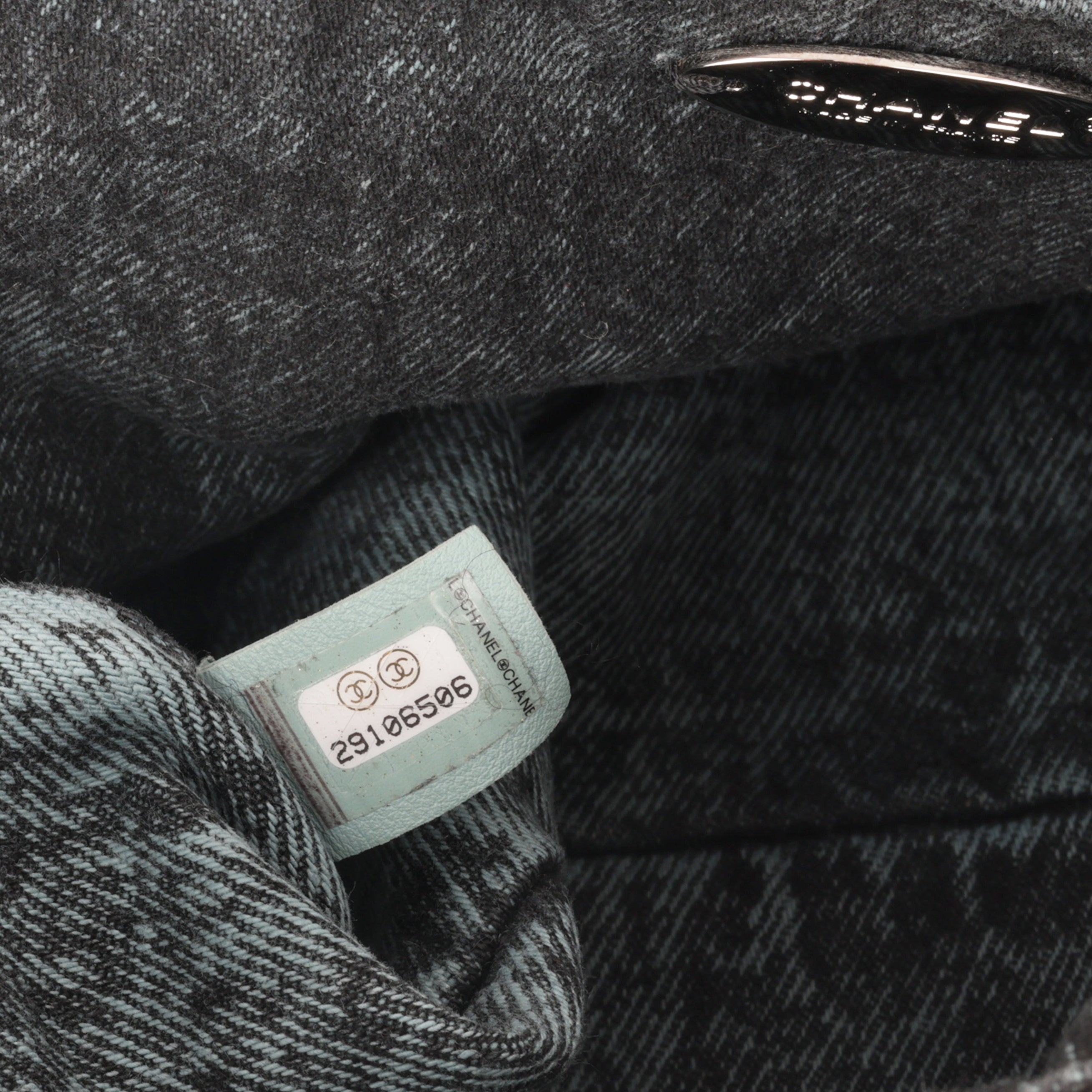 Chanel 20c Seasonal Jumbo Flap - Teal / Black Denimpression  | Silver Hardware