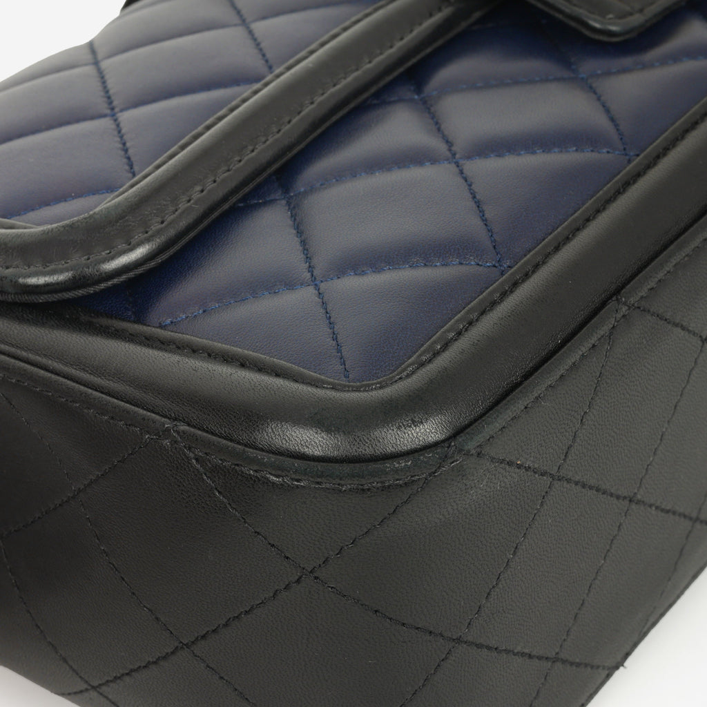 Chanel Large Elegant CC Flap - Navy/Black Lambskin | Gold Hardware