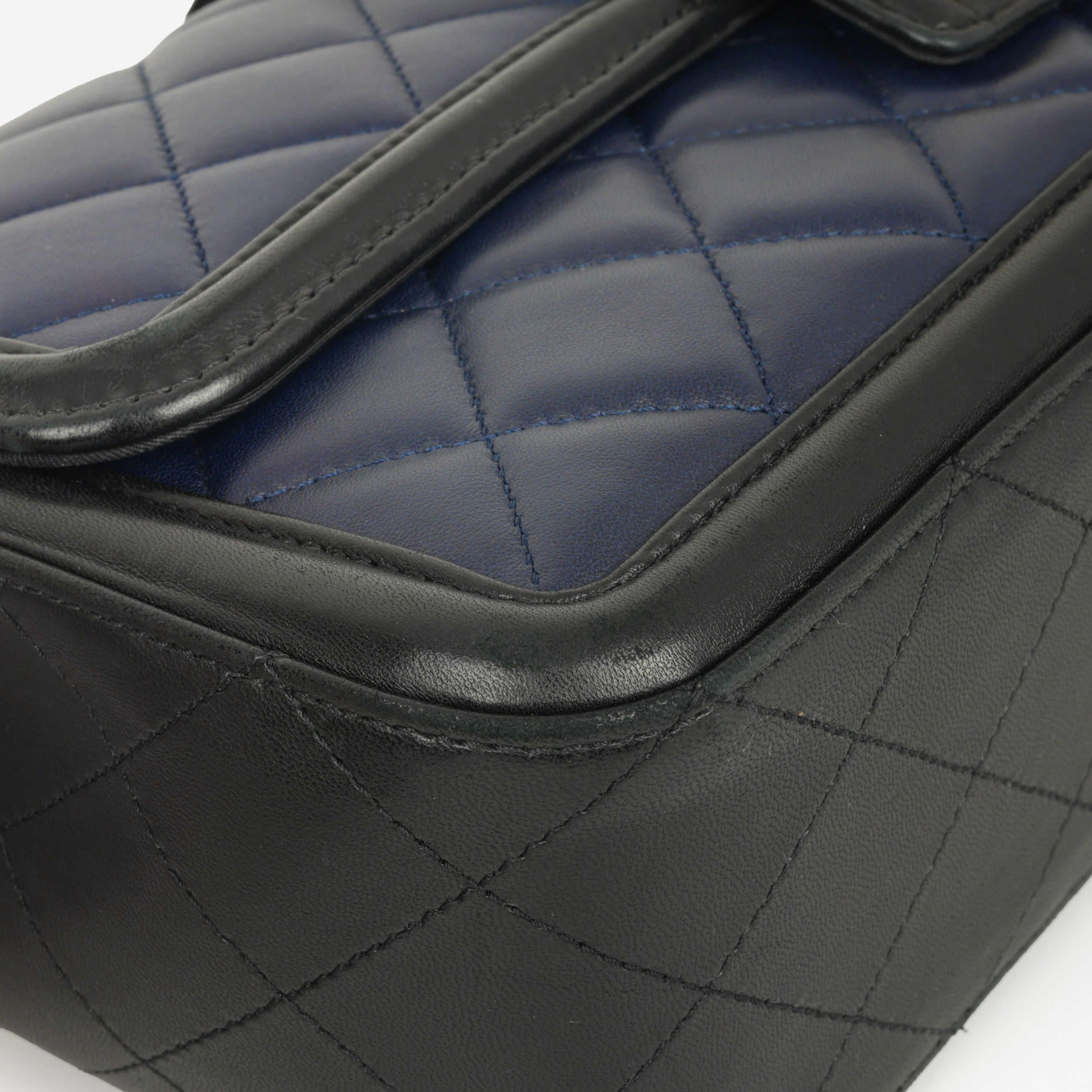 Chanel Large Elegant CC Flap - Navy/Black Lambskin | Gold Hardware