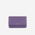 Chanel Classic Wallet on Chain - Purple Caviar | Champagne Gold Hardware
