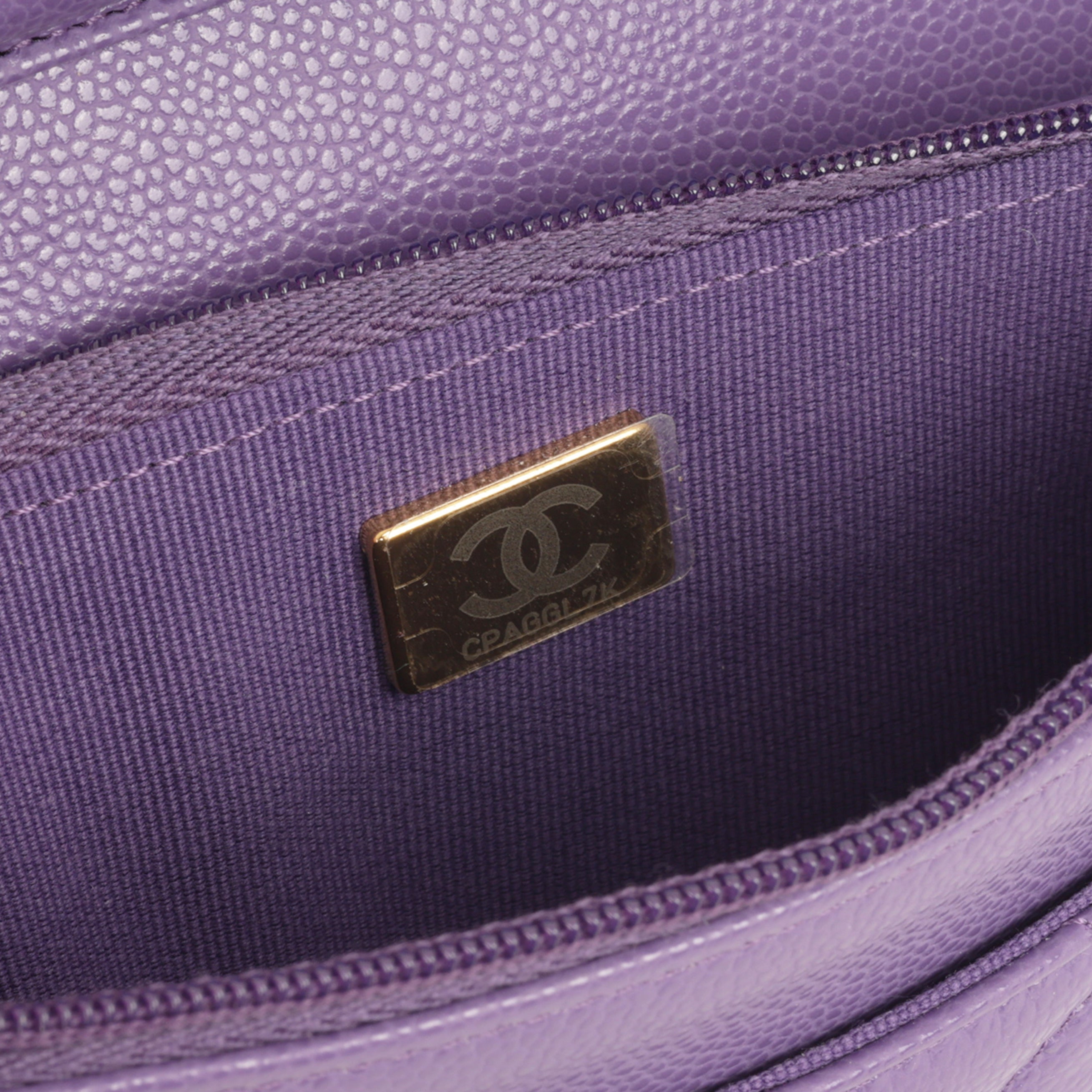 Chanel Classic Wallet on Chain - Purple Caviar | Champagne Gold Hardware