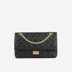 Chanel 2.55 Reissue 225 - Black Crumpled Calfskin | Gold Hardware