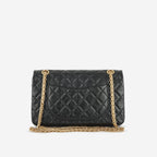 Chanel 2.55 Reissue 225 - Black Crumpled Calfskin | Gold Hardware