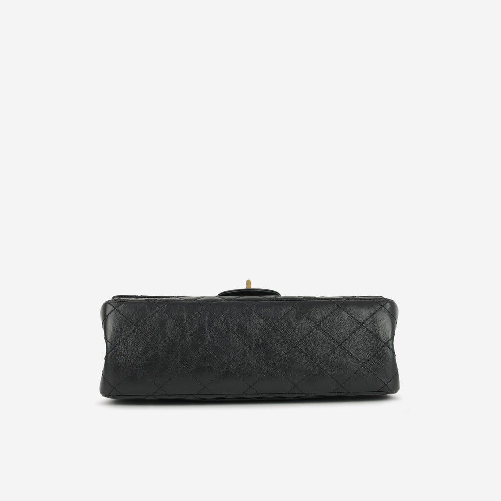 Chanel 2.55 Reissue 225 - Black Crumpled Calfskin | Gold Hardware