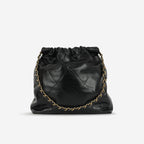 Chanel 22 CC Hobo - Black Shiny Calfskin | Gold Hardware