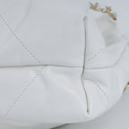 Chanel Medium 22 Hobo - White Shiny Calfskin | Gold Hardware