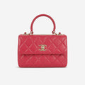Chanel Small Trendy CC Flap Bag - Raspberry Lambskin | Champagne Gold Hardware
