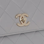 Chanel Small Trendy CC Flap Bag - Light Grey Lambskin | Champagne Gold Hardware