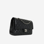 Chanel Medium Classic Flap - Black Lambskin | Silver Hardware