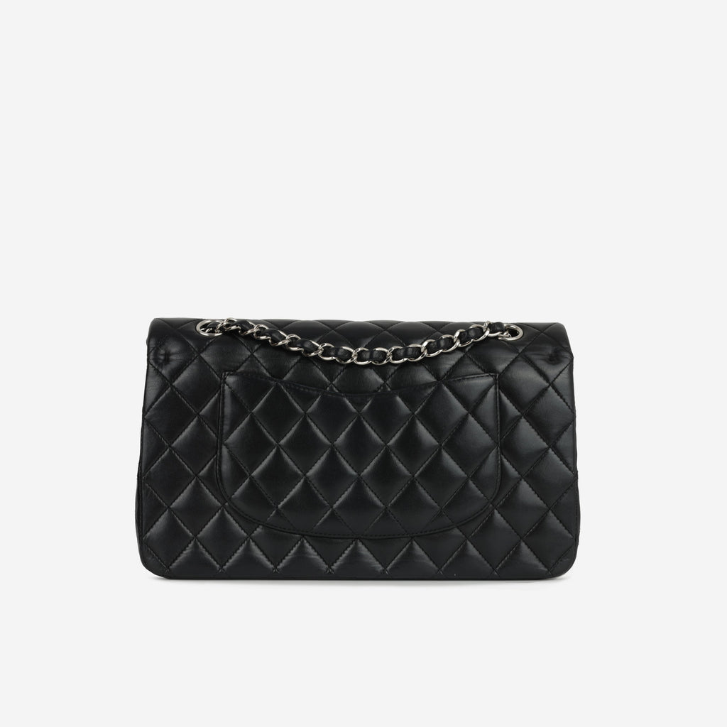 Chanel Medium Classic Flap - Black Lambskin | Silver Hardware